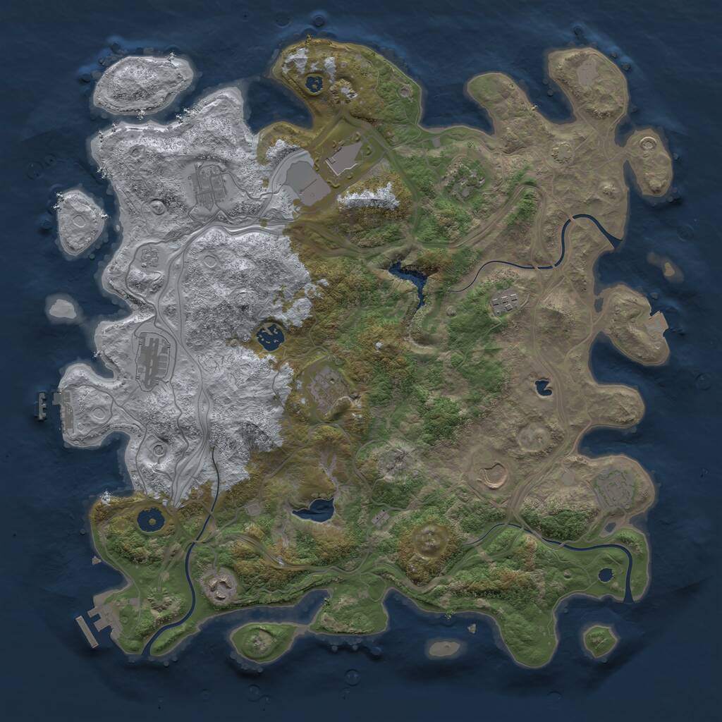 Rust Map: Procedural Map, Size: 4250, Seed: 957512220, 16 Monuments