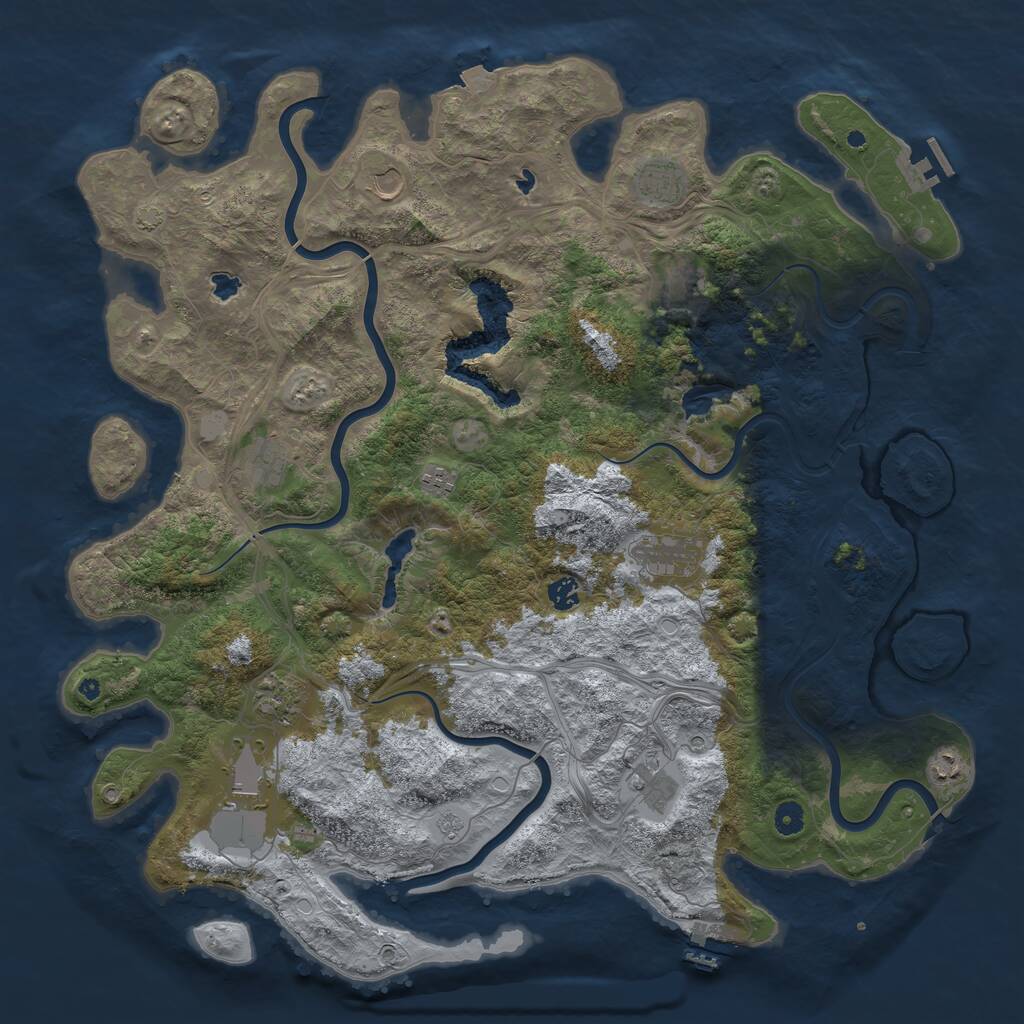 Rust Map: Procedural Map, Size: 4800, Seed: 354311761, 17 Monuments
