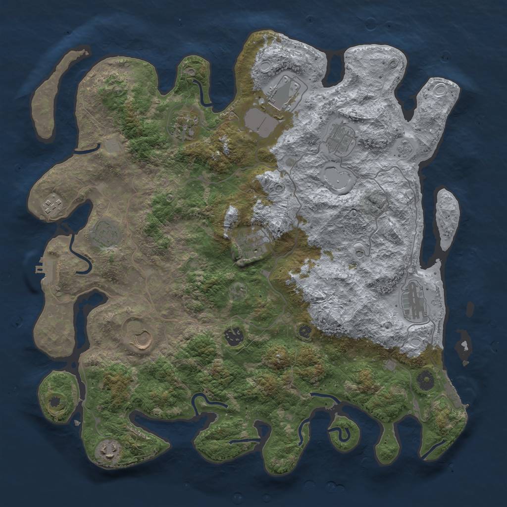 Rust Map: Procedural Map, Size: 4100, Seed: 4100, 17 Monuments