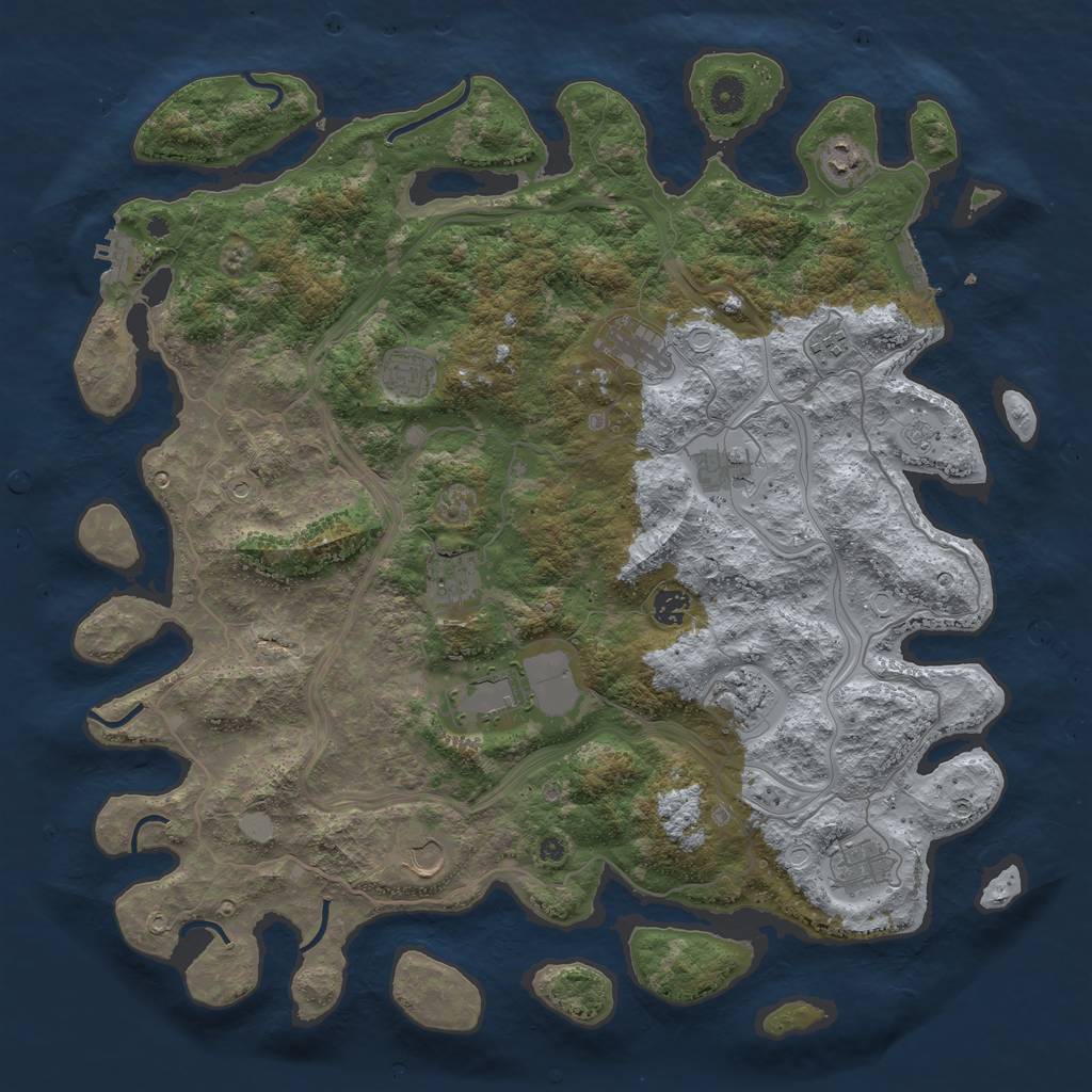 Rust Map: Procedural Map, Size: 4500, Seed: 5656111, 18 Monuments