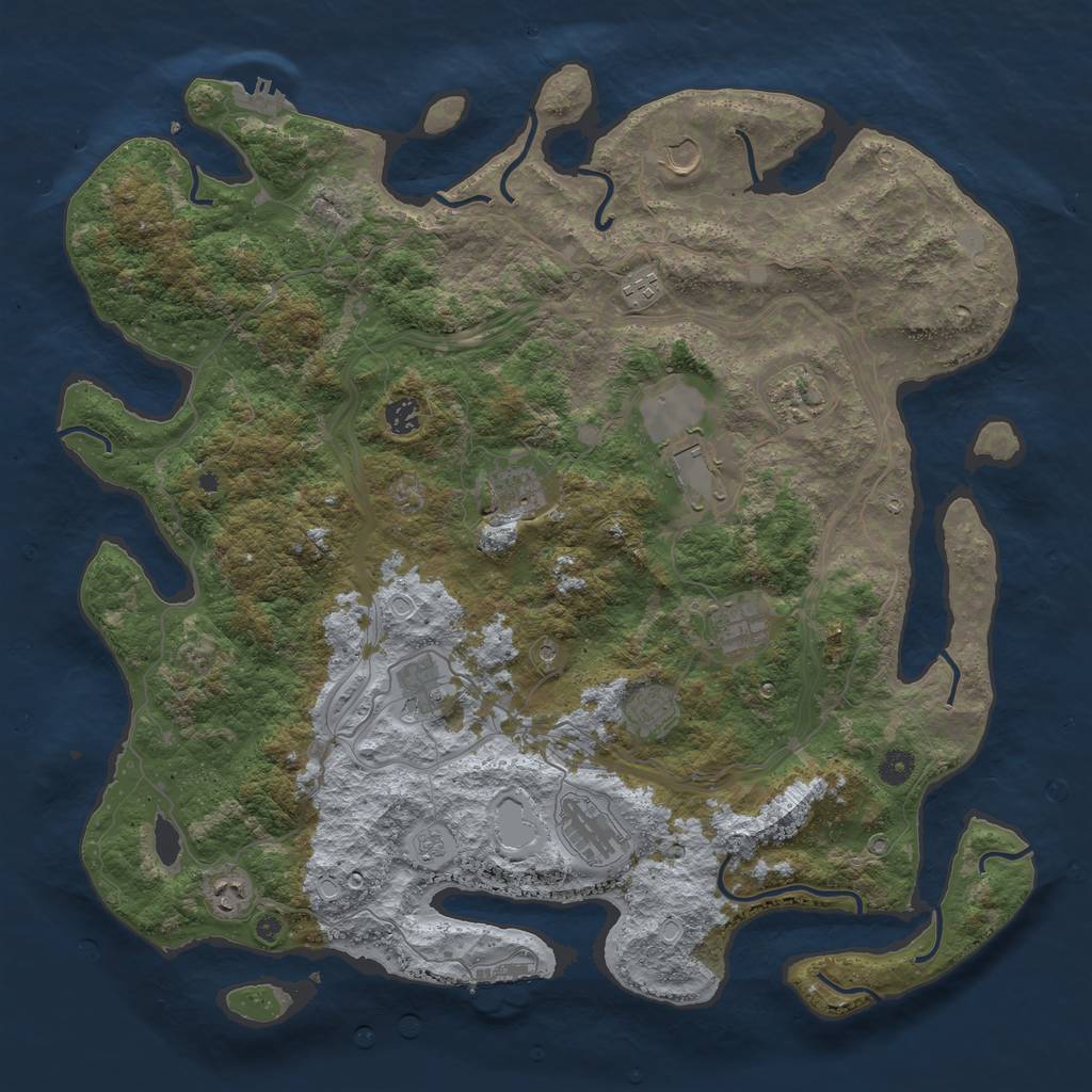 Rust Map: Procedural Map, Size: 4550, Seed: 91578, 18 Monuments