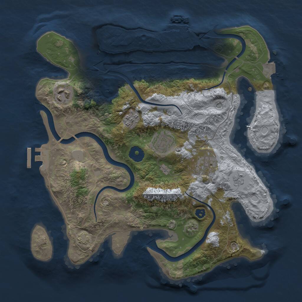 Rust Map: Procedural Map, Size: 3000, Seed: 672458905, 10 Monuments