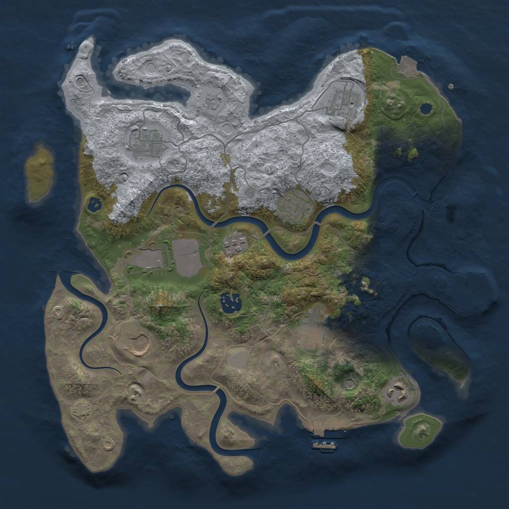 Rust Map: Procedural Map, Size: 3500, Seed: 503141995, 15 Monuments