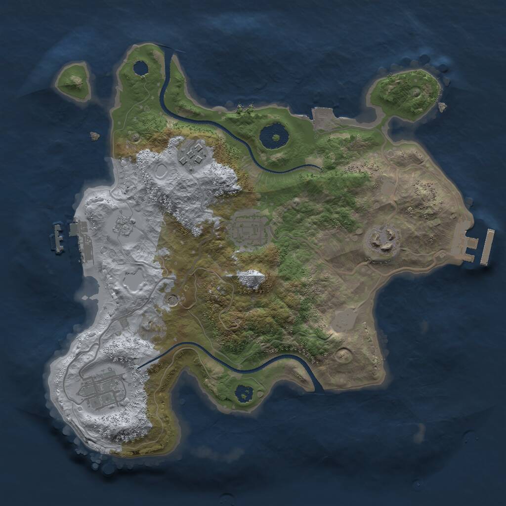 Rust Map: Procedural Map, Size: 2800, Seed: 1000, 9 Monuments