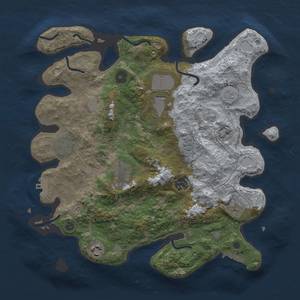 Thumbnail Rust Map: Procedural Map, Size: 3500, Seed: 1269882773, 14 Monuments