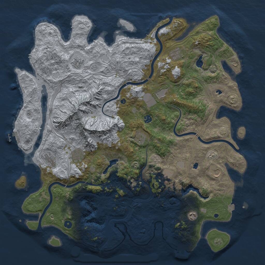 Rust Map: Procedural Map, Size: 5000, Seed: 5469, 17 Monuments