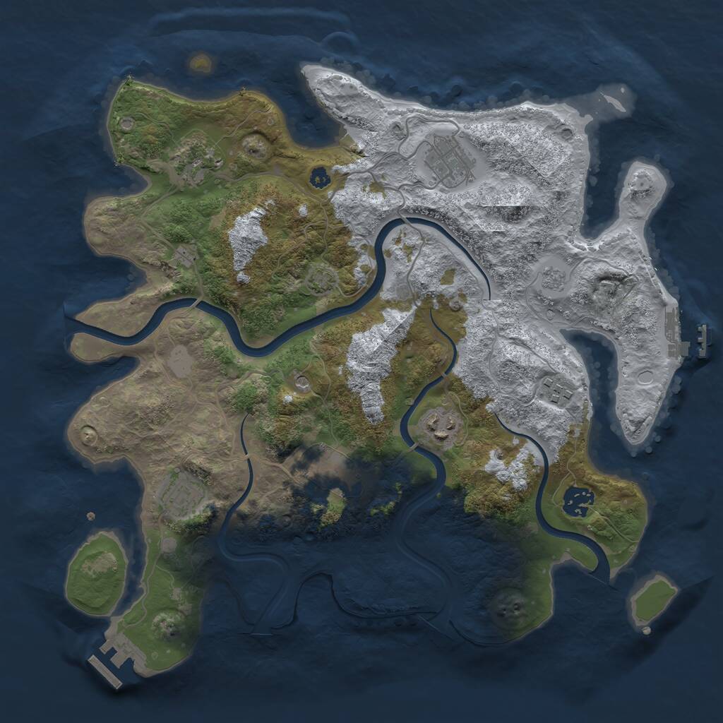 Rust Map: Procedural Map, Size: 3500, Seed: 30331, 13 Monuments