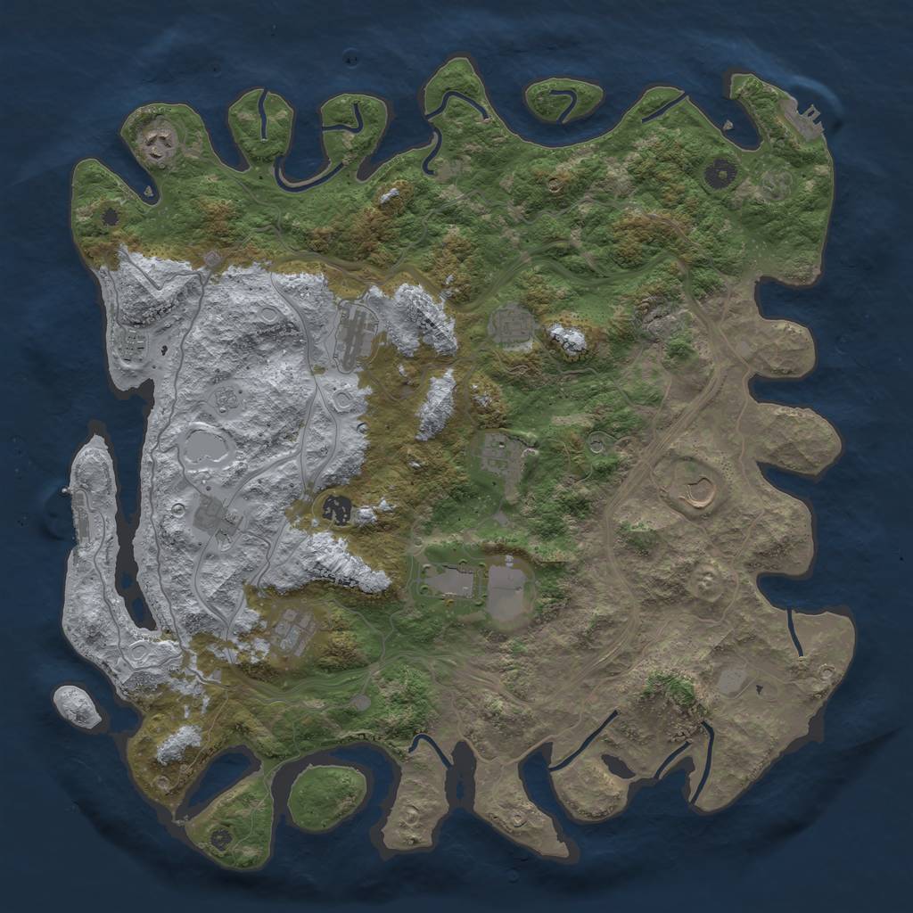 Rust Map: Procedural Map, Size: 4500, Seed: 4563, 17 Monuments