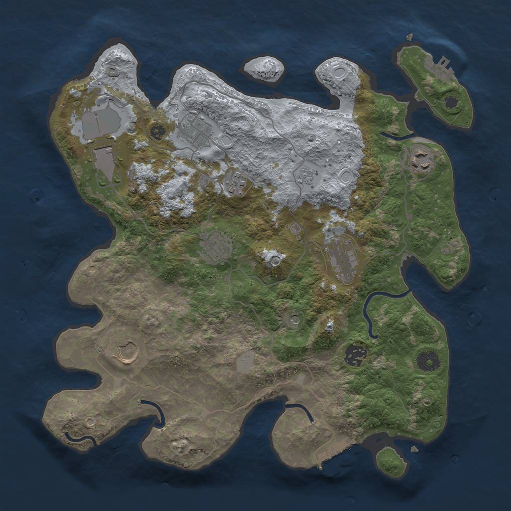 Rust Map: Procedural Map, Size: 3500, Seed: 20230428, 15 Monuments