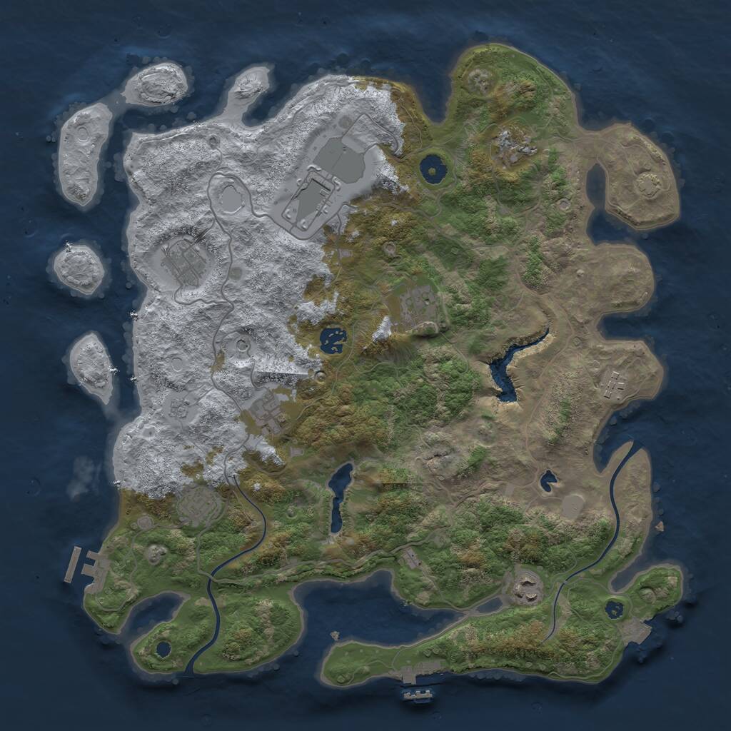 Rust Map: Procedural Map, Size: 4000, Seed: 9599, 15 Monuments