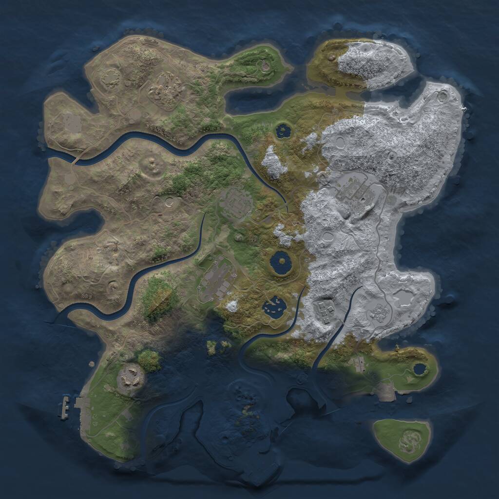 Rust Map: Procedural Map, Size: 3400, Seed: 1760496880, 13 Monuments