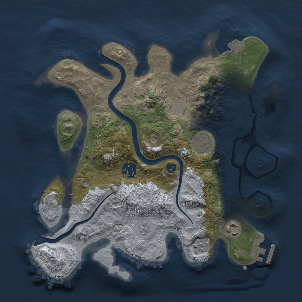 Rust Map: Procedural Map, Size: 3000, Seed: 1970385, 9 Monuments