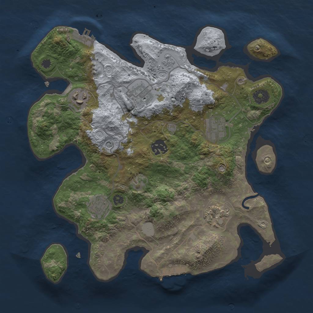 Rust Map: Procedural Map, Size: 3000, Seed: 5769210, 13 Monuments
