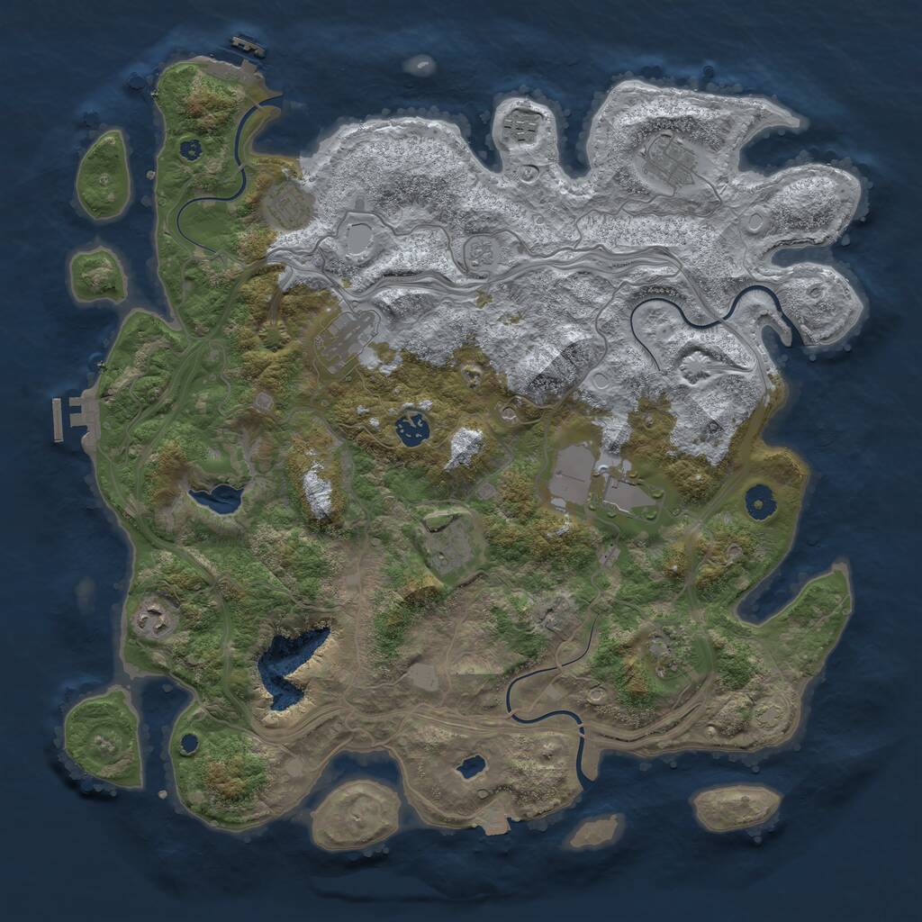 Rust Map: Procedural Map, Size: 4250, Seed: 1111444, 15 Monuments