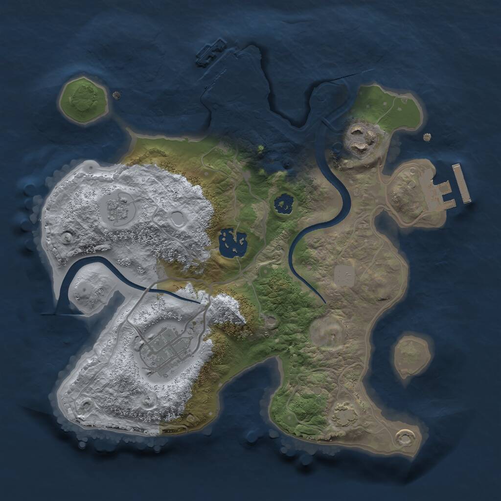 Rust Map: Procedural Map, Size: 2500, Seed: 1458146971, 8 Monuments