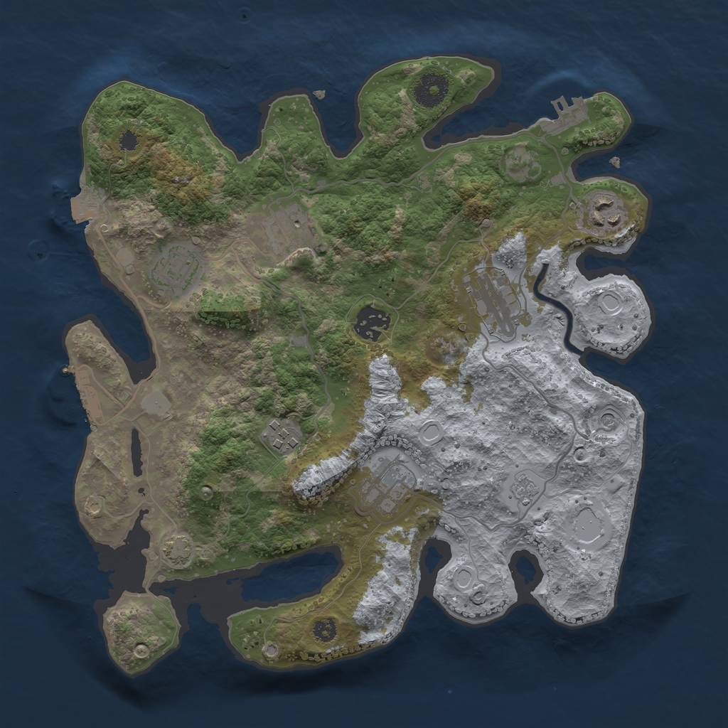 Rust Map: Procedural Map, Size: 3200, Seed: 10, 15 Monuments