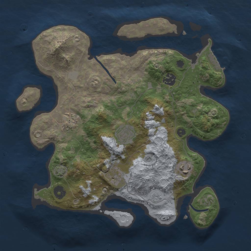 Rust Map: Procedural Map, Size: 3000, Seed: 12020, 12 Monuments