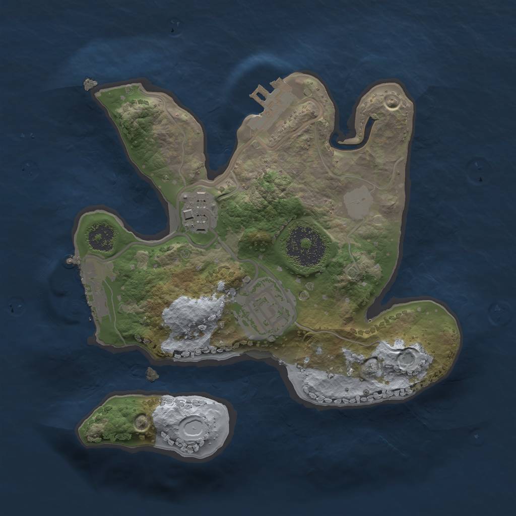 Rust Map: Procedural Map, Size: 2000, Seed: 24567421, 7 Monuments