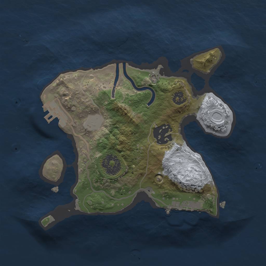 Rust Map: Procedural Map, Size: 2000, Seed: 901034429, 6 Monuments