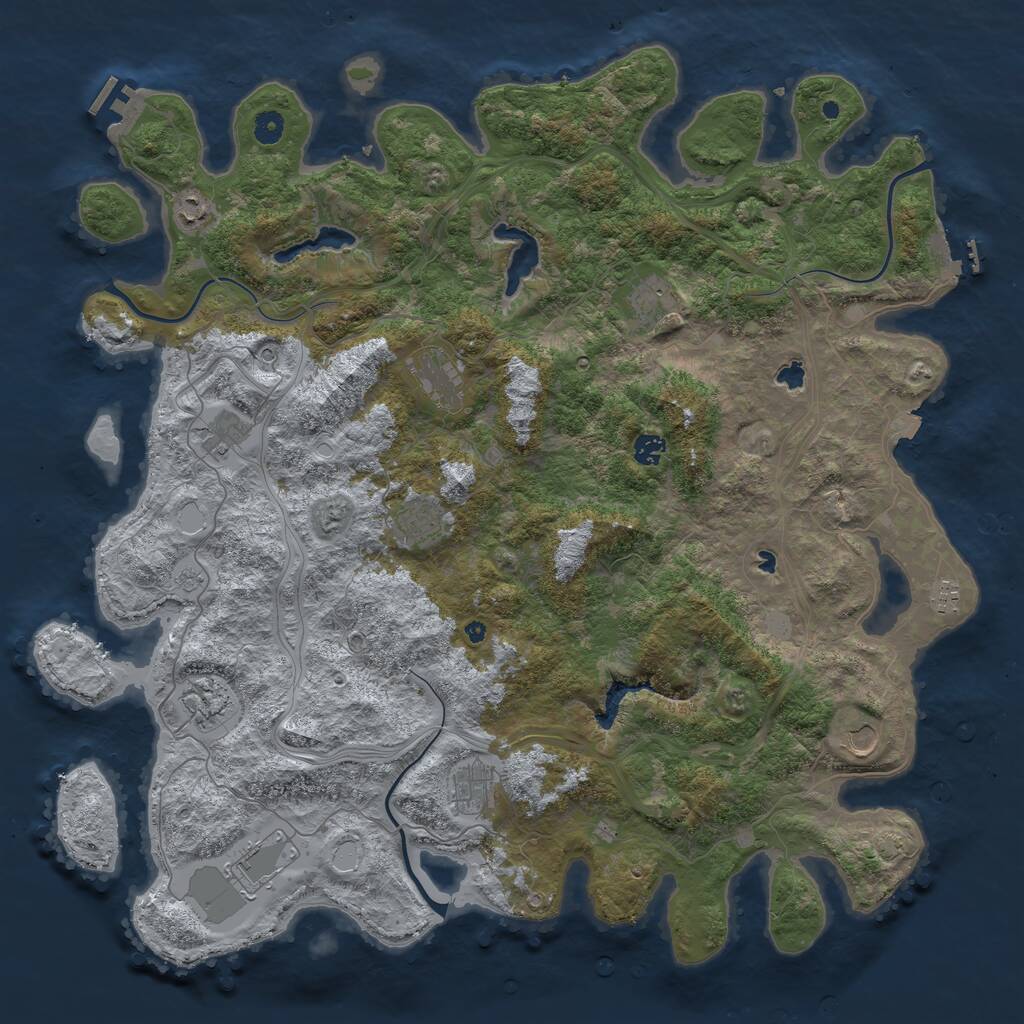 Rust Map: Procedural Map, Size: 4800, Seed: 1652762469, 17 Monuments