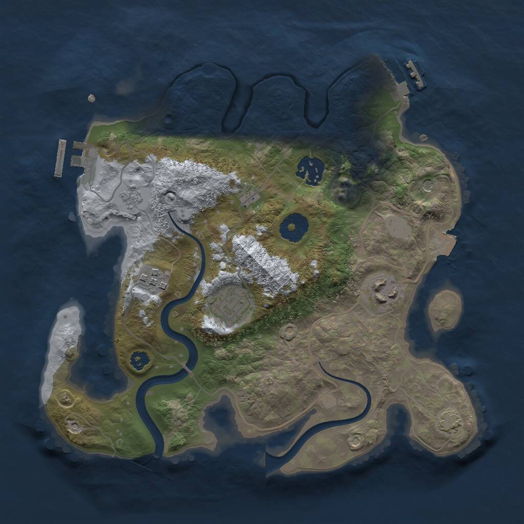 Rust Map: Procedural Map, Size: 2800, Seed: 1447855351, 10 Monuments