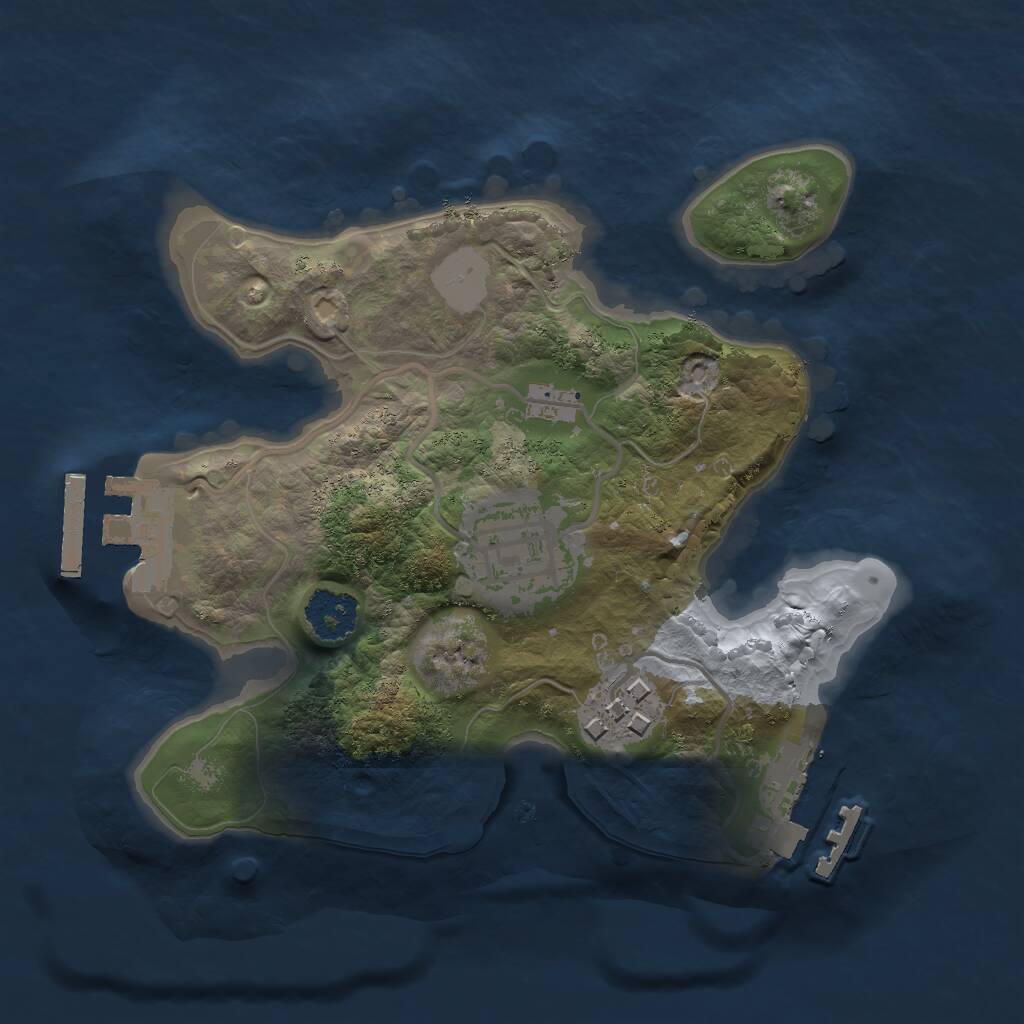 Rust Map: Procedural Map, Size: 2000, Seed: 1698, 5 Monuments
