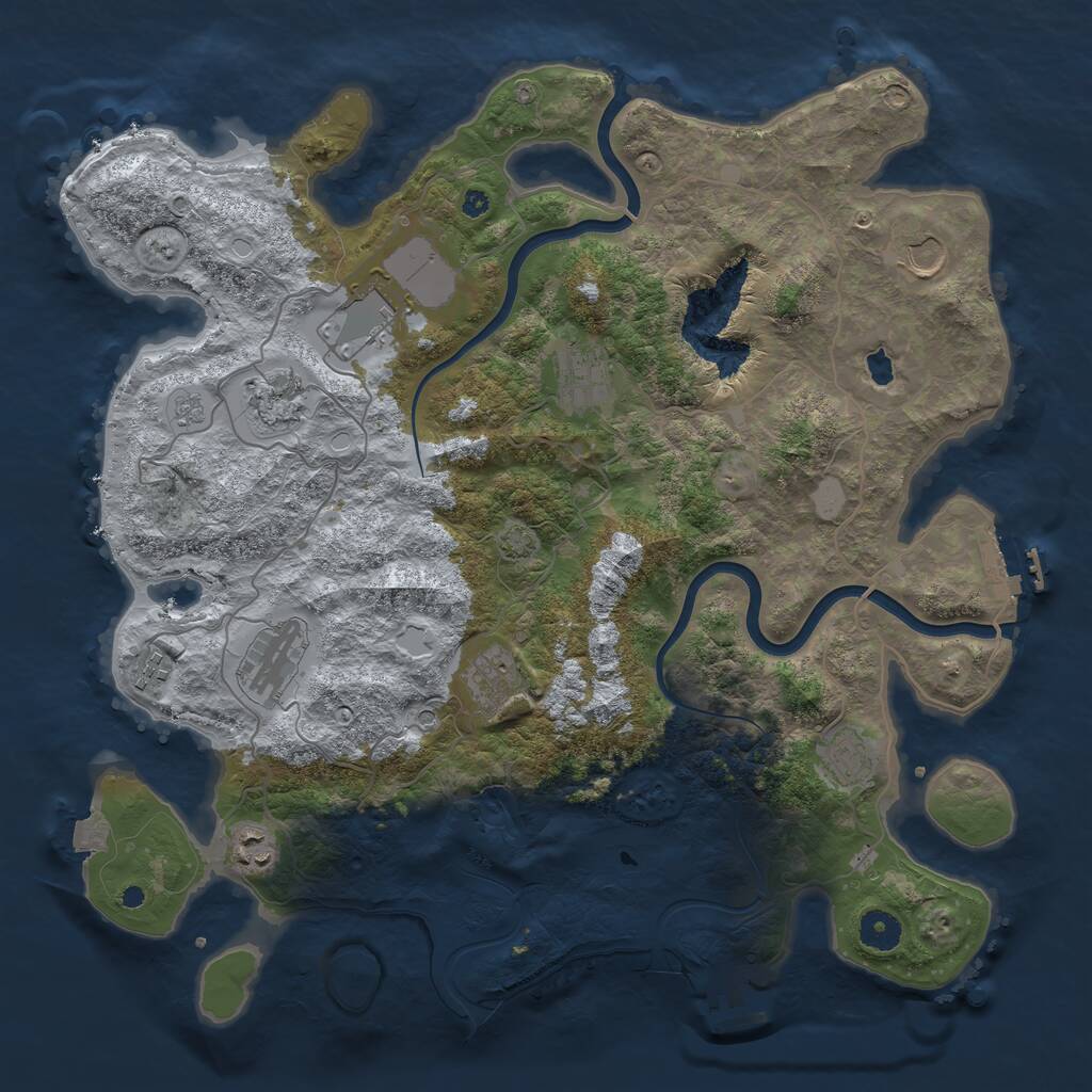 Rust Map: Procedural Map, Size: 4000, Seed: 29841, 15 Monuments