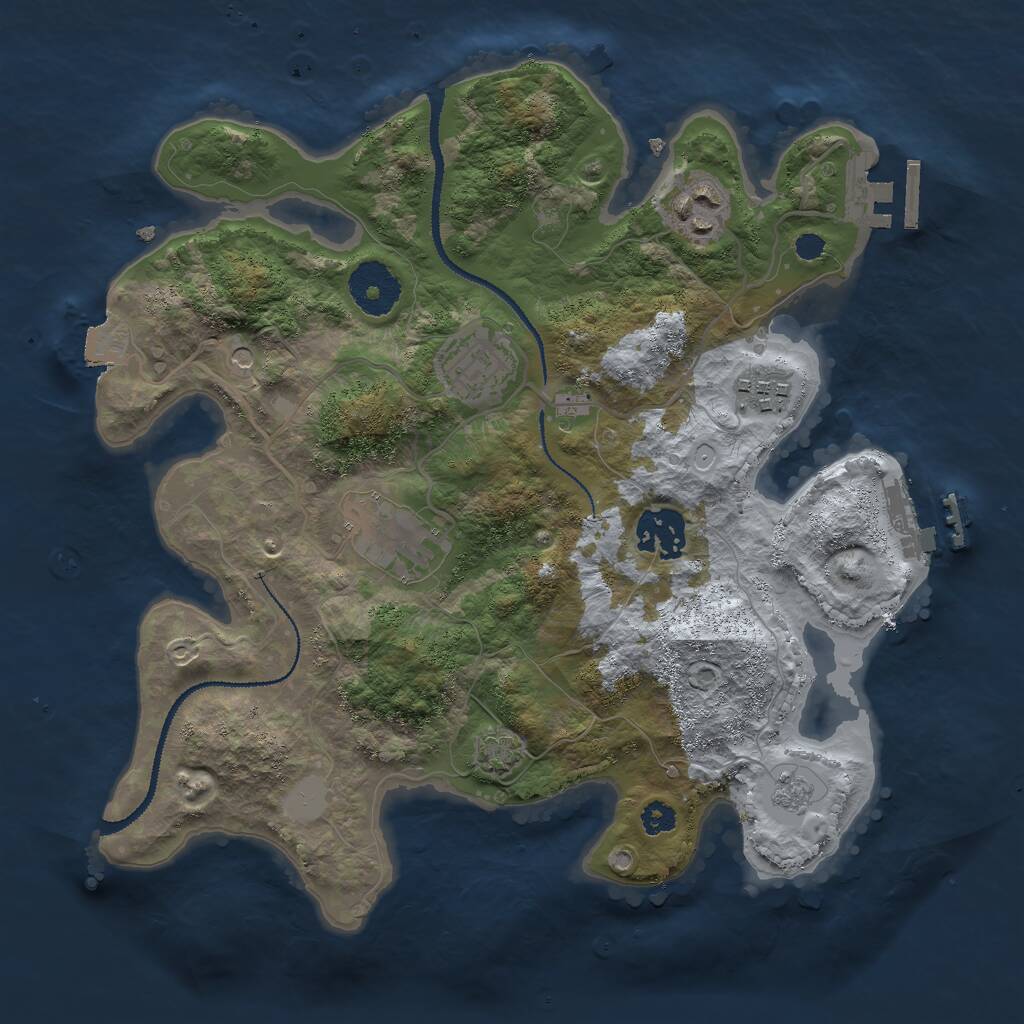 Rust Map: Procedural Map, Size: 3000, Seed: 1665701587, 11 Monuments