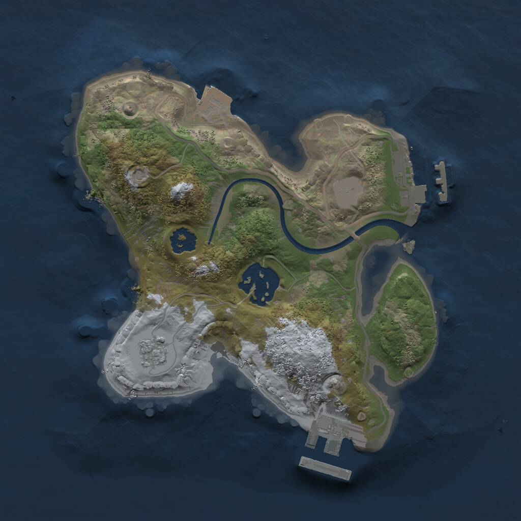 Rust Map: Procedural Map, Size: 2000, Seed: 2699, 5 Monuments