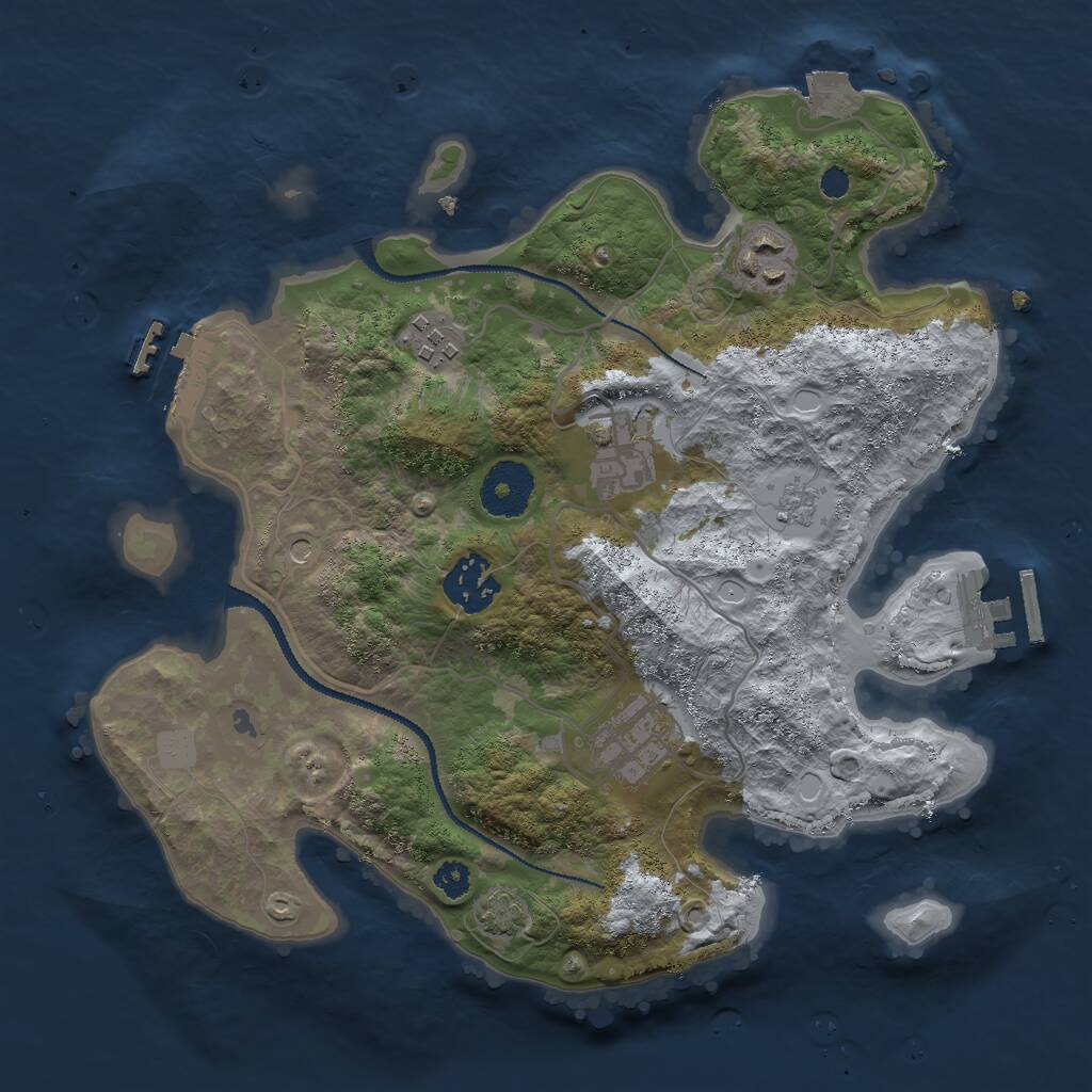 Rust Map: Procedural Map, Size: 3000, Seed: 10139, 11 Monuments