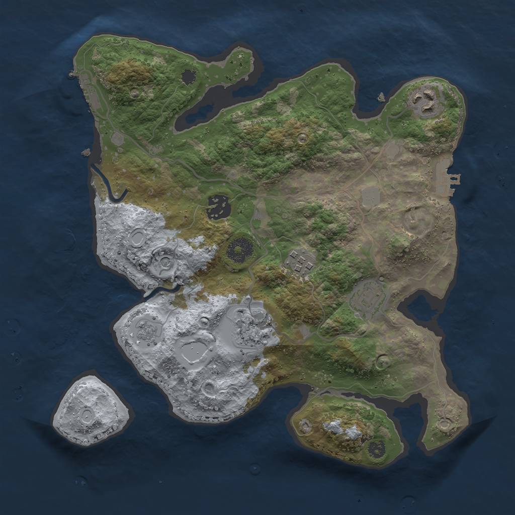 Rust Map: Procedural Map, Size: 3000, Seed: 9819, 12 Monuments