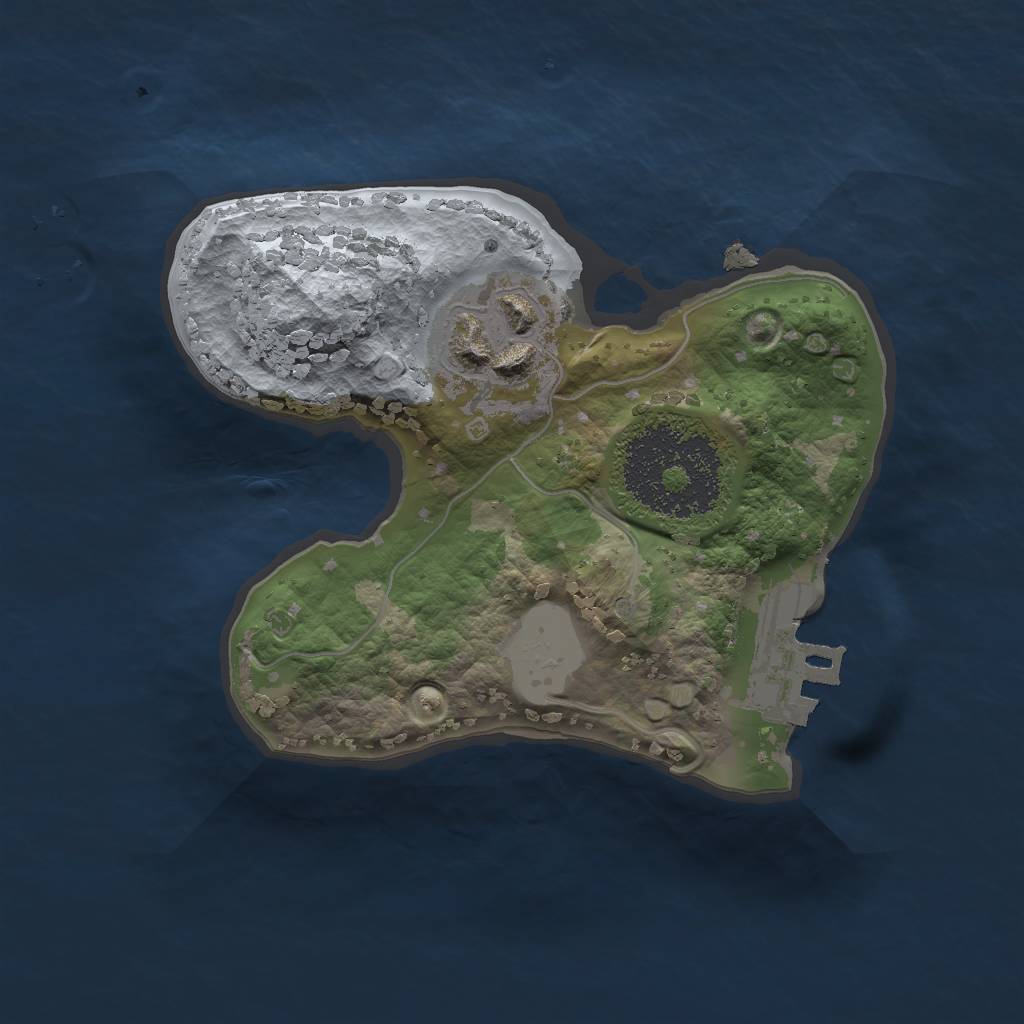 Rust Map: Procedural Map, Size: 1600, Seed: 648252, 5 Monuments
