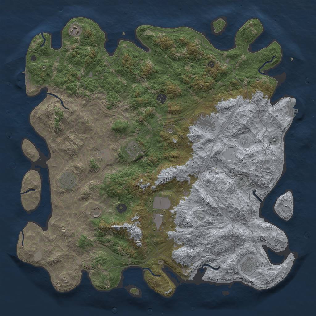 Rust Map: Procedural Map, Size: 4800, Seed: 33952, 17 Monuments
