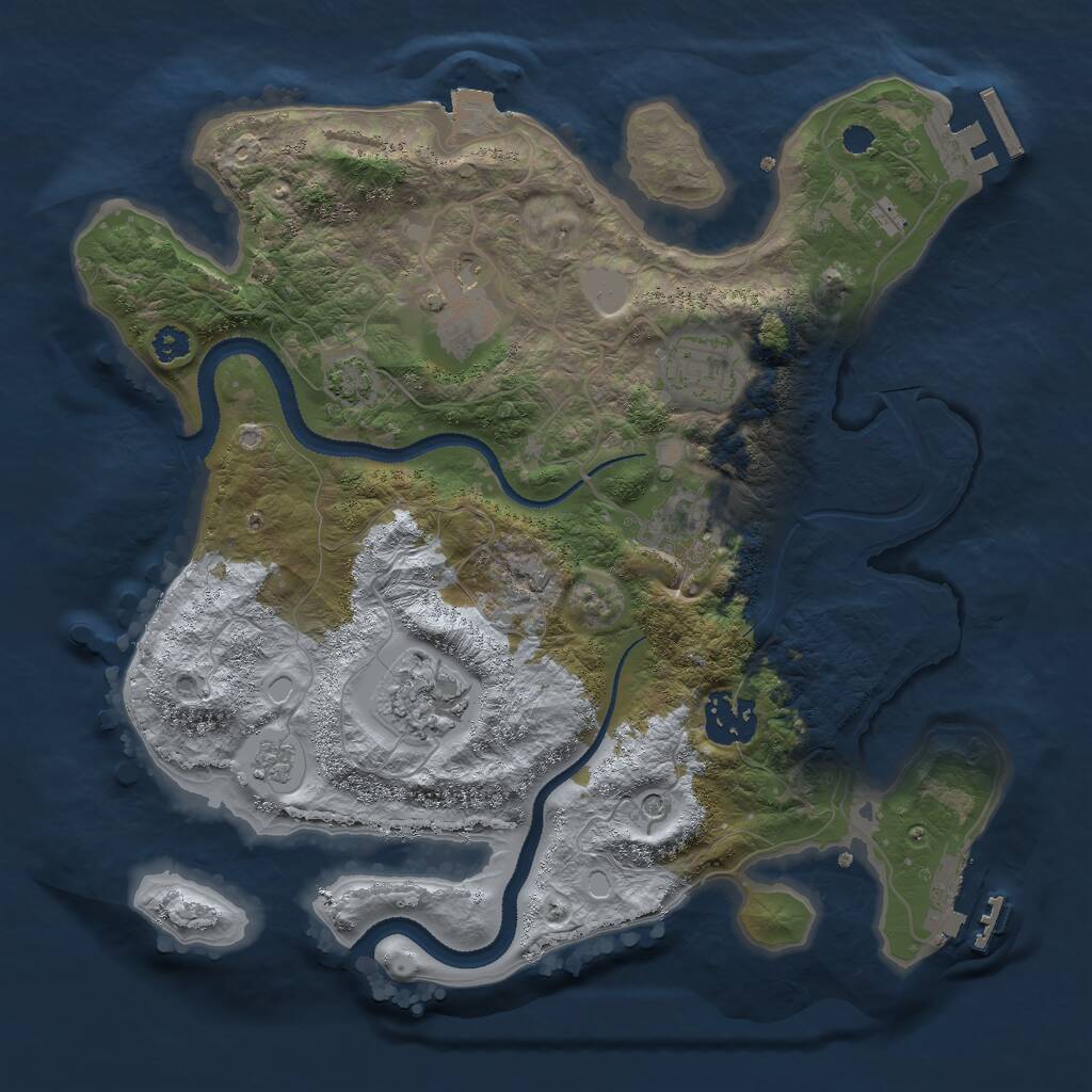 Rust Map: Procedural Map, Size: 3000, Seed: 271384, 11 Monuments