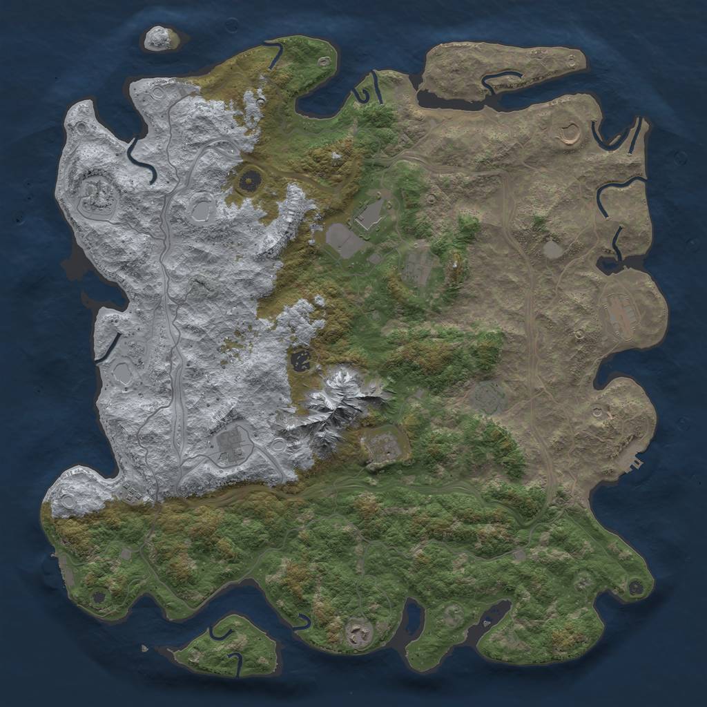 Rust Map: Procedural Map, Size: 5000, Seed: 7709, 18 Monuments