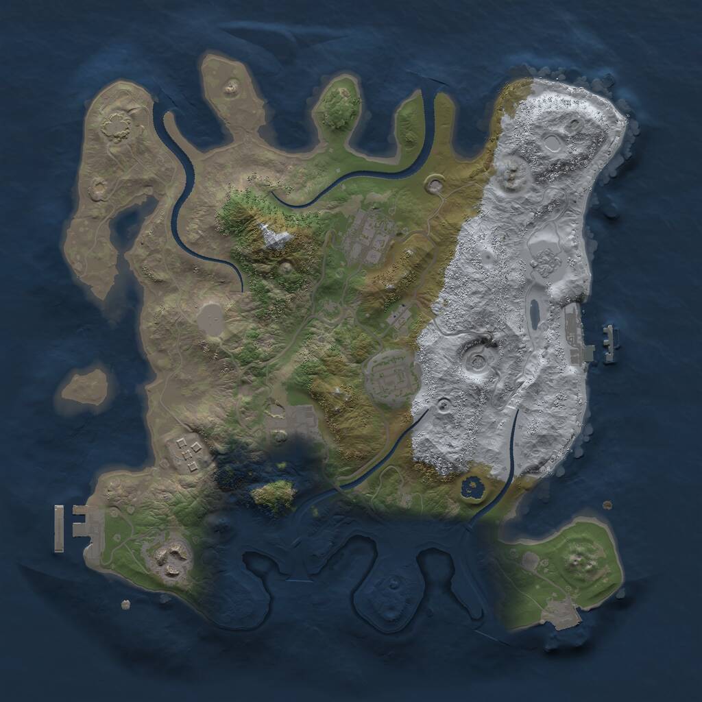 Rust Map: Procedural Map, Size: 3000, Seed: 22822, 11 Monuments