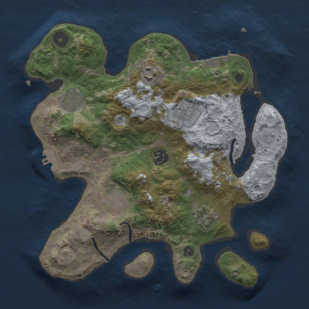 Rust Map: Procedural Map, Size: 3000, Seed: 9269, 13 Monuments