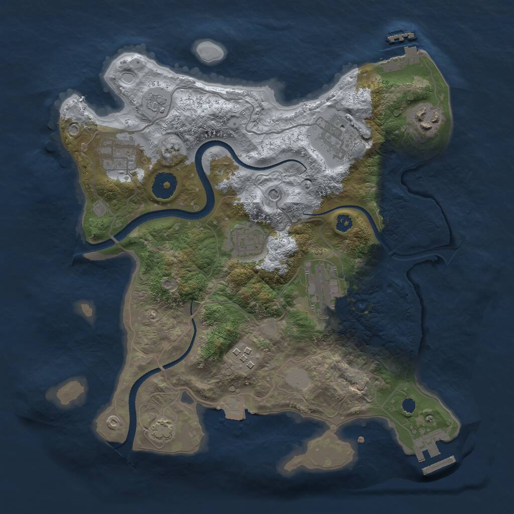 Rust Map: Procedural Map, Size: 3000, Seed: 1851710472, 12 Monuments