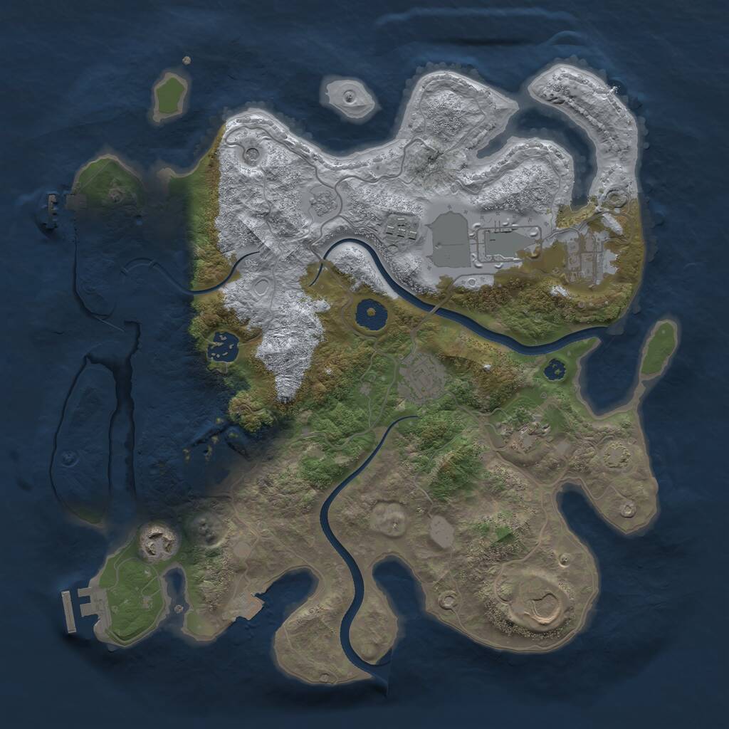 Rust Map: Procedural Map, Size: 3500, Seed: 202304300, 15 Monuments