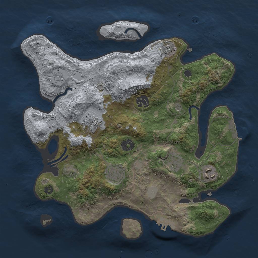 Rust Map: Procedural Map, Size: 3000, Seed: 922407234, 13 Monuments