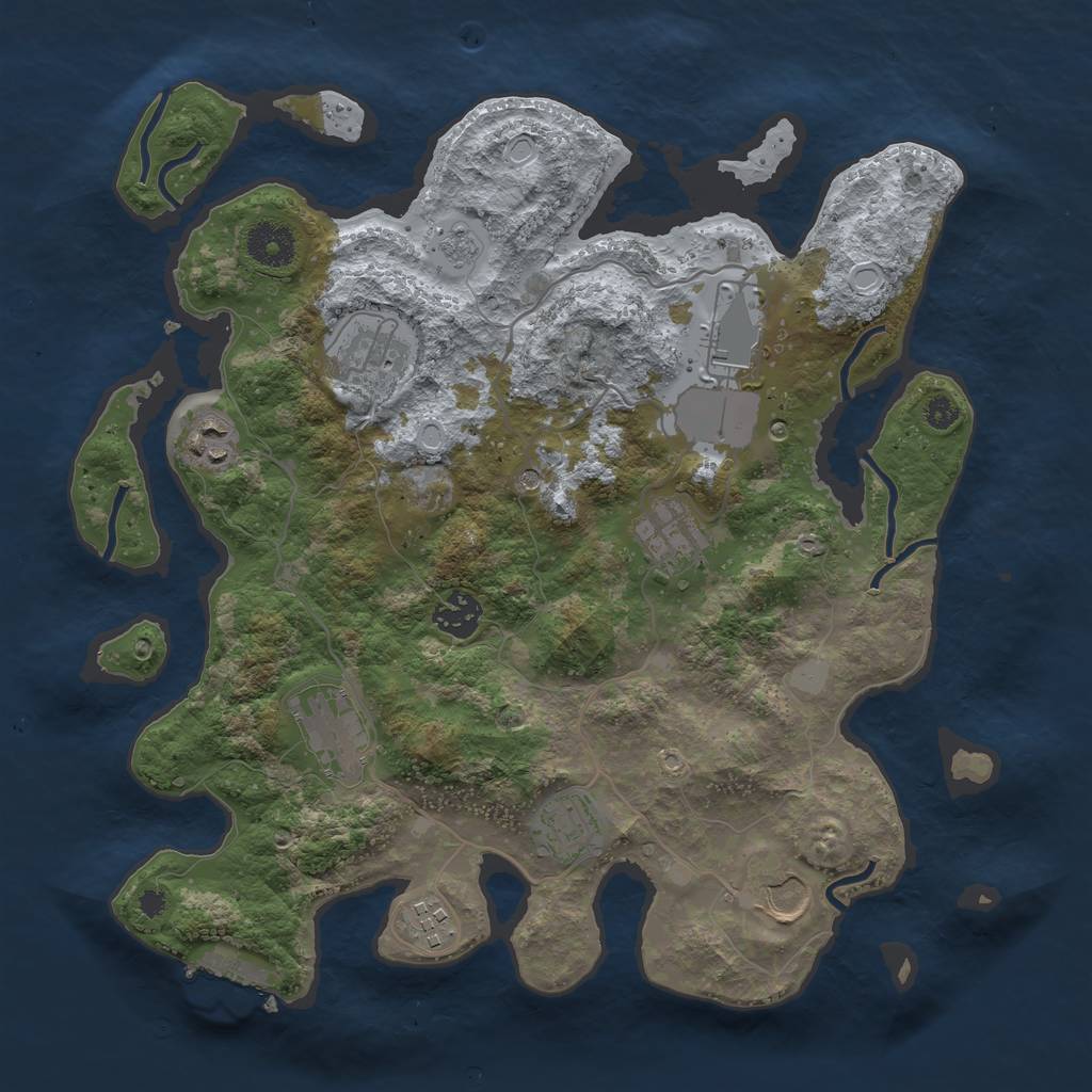 Rust Map: Procedural Map, Size: 3500, Seed: 1552232933, 15 Monuments