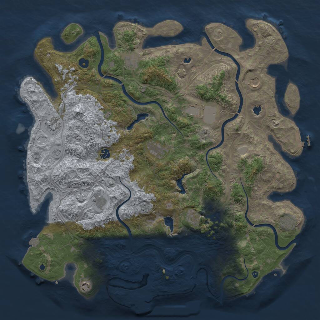 Rust Map: Procedural Map, Size: 4800, Seed: 18764, 17 Monuments