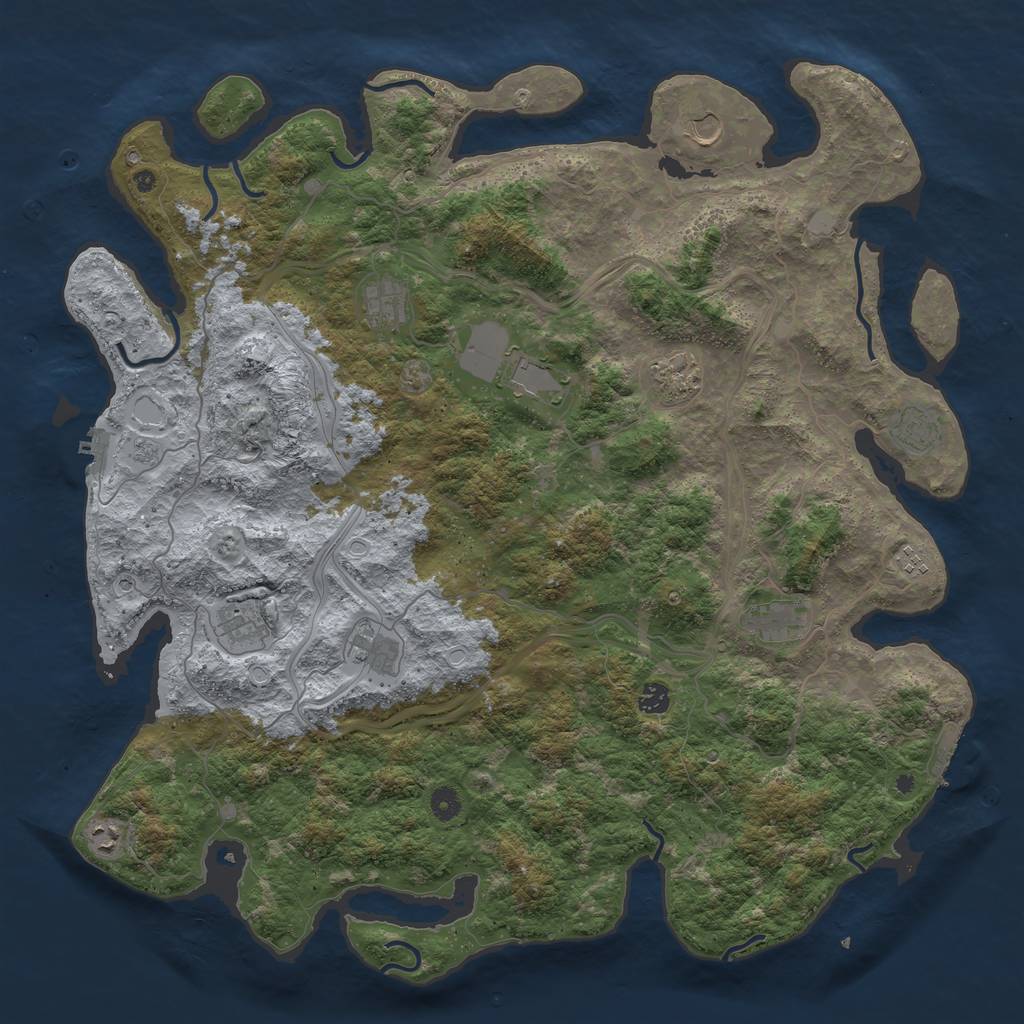 Rust Map: Procedural Map, Size: 4800, Seed: 18764, 18 Monuments