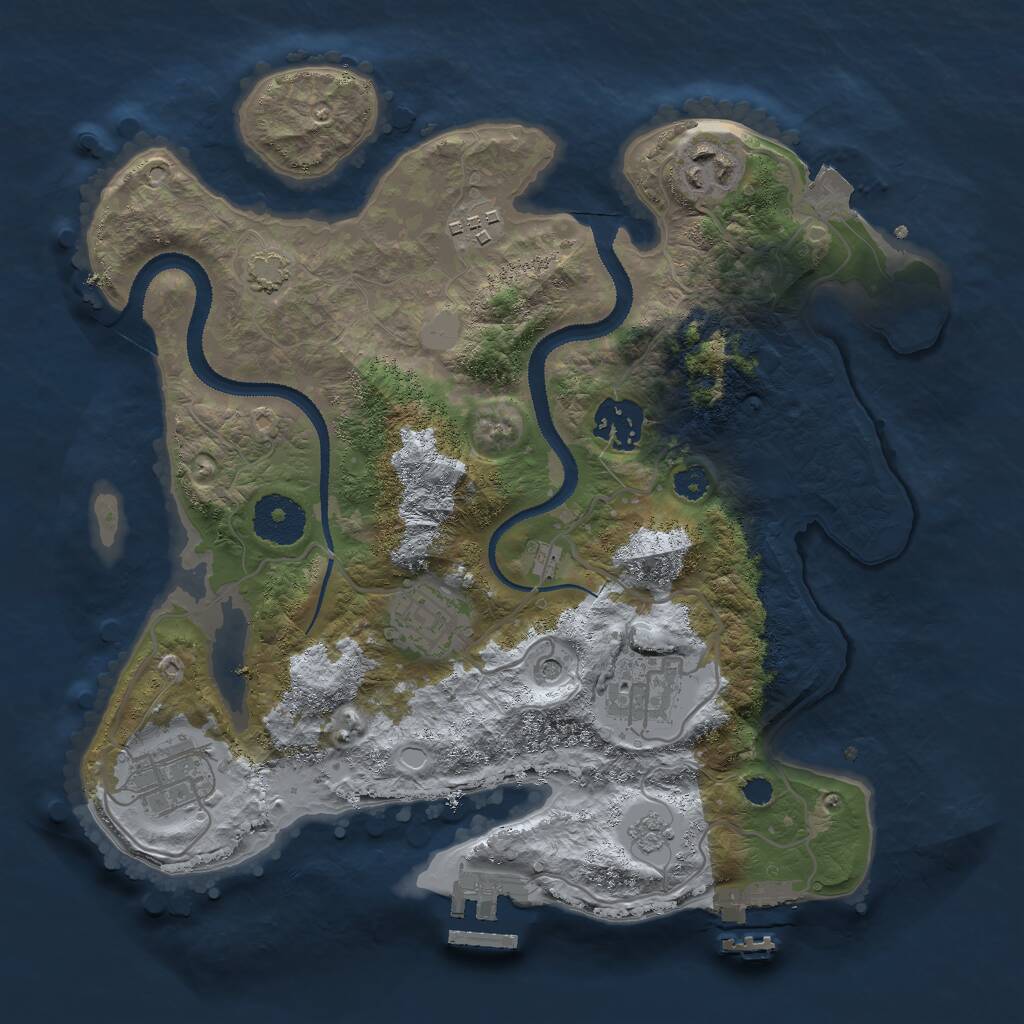 Rust Map: Procedural Map, Size: 3000, Seed: 14230, 12 Monuments