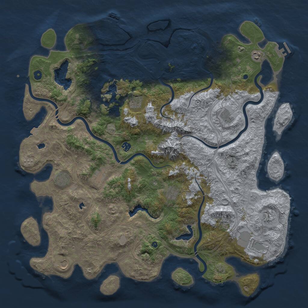 Rust Map: Procedural Map, Size: 5145, Seed: 69696969, 17 Monuments