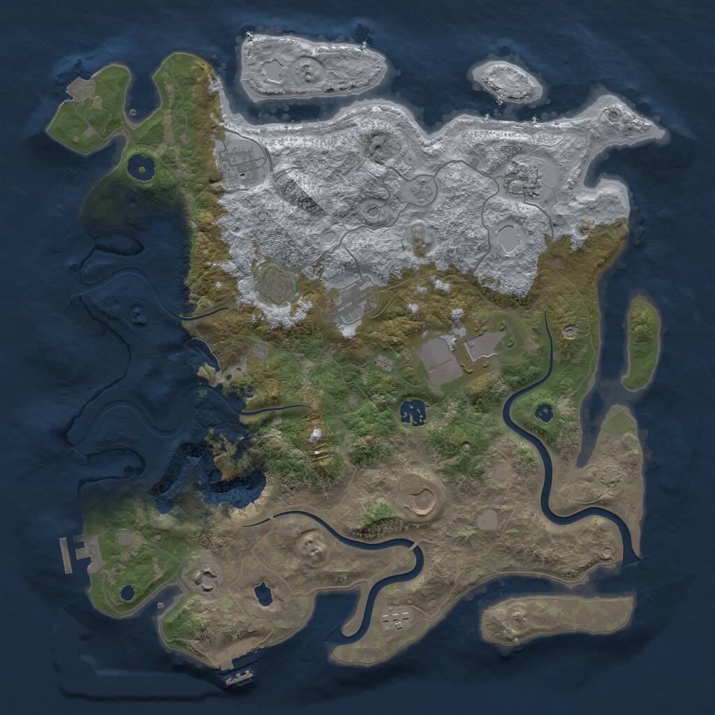 Rust Map: Procedural Map, Size: 4000, Seed: 849977933, 15 Monuments