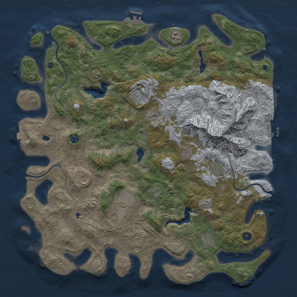 Rust Map: Procedural Map, Size: 5000, Seed: 133780085, 15 Monuments