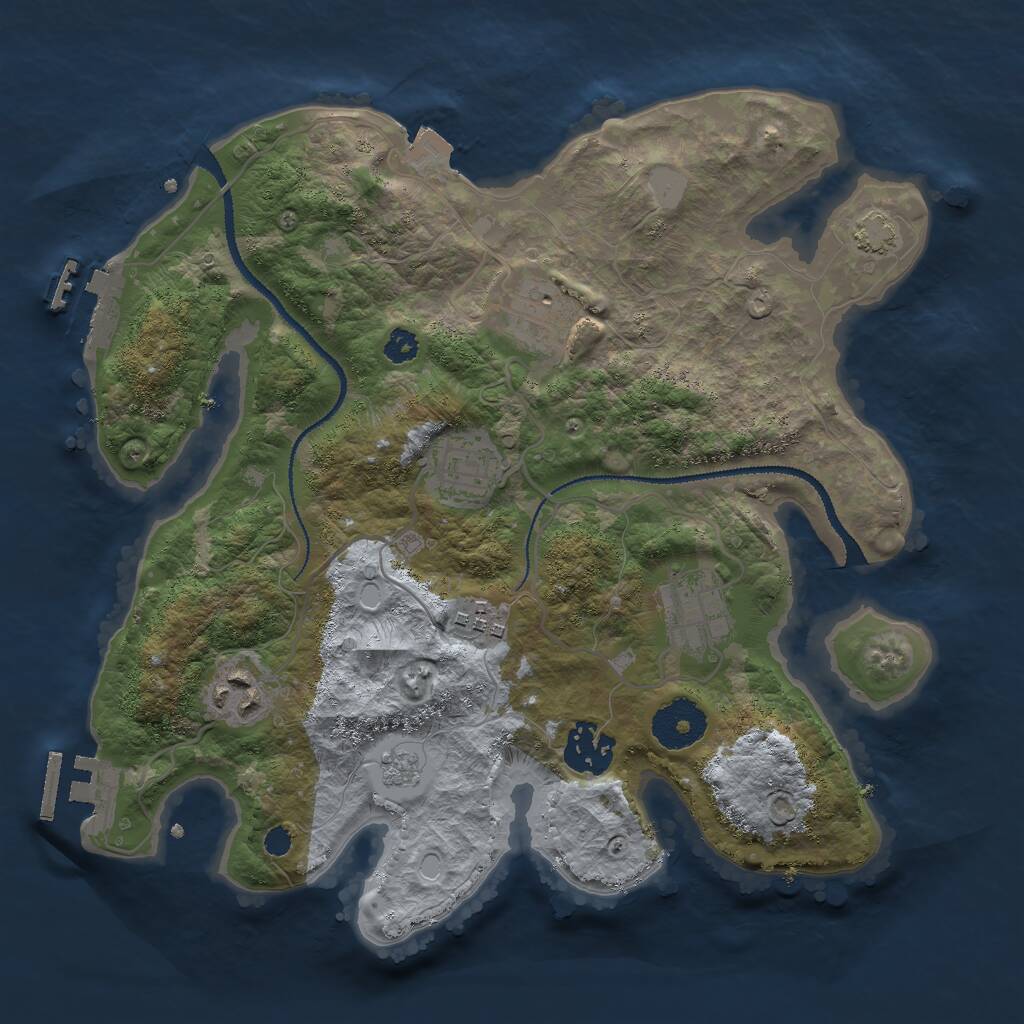 Rust Map: Procedural Map, Size: 3000, Seed: 21882, 11 Monuments