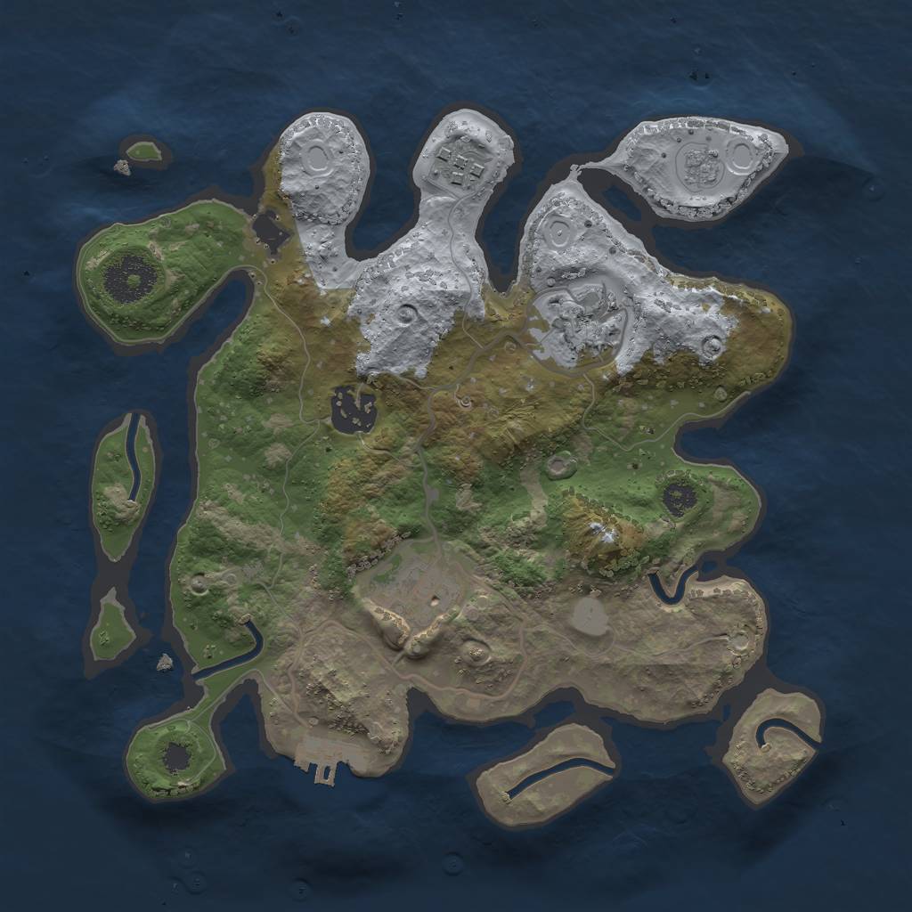 Rust Map: Procedural Map, Size: 2800, Seed: 61002948, 9 Monuments