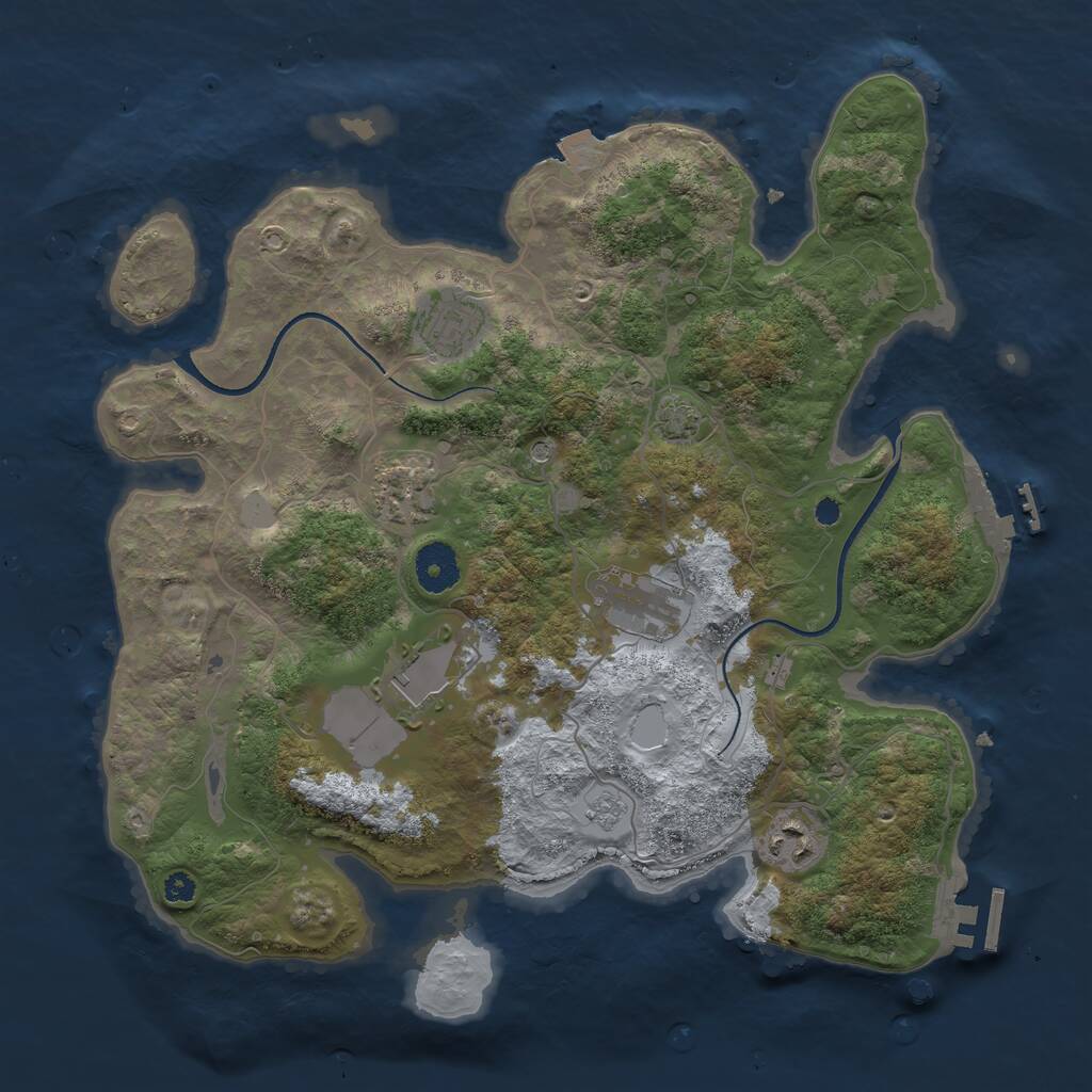 Rust Map: Procedural Map, Size: 3500, Seed: 54594928, 11 Monuments